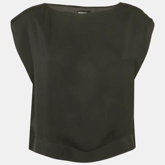 Emporio Armani Black Silk Cropped Top