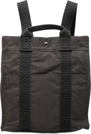 Herm&egrave;s Pre-owned Womens Canvas Herline Backpack Mm - Grey Textile - One Size