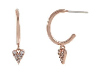 Kate Spade New York Sweetheart Huggies Womens Earrings Earring Clear/Rose Gold