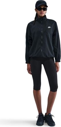Nike Sportwear Windrunner Oversize Jacket in 010 Black/Sail at Nordstrom, Size X-Large
