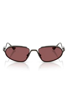 Ferrari 53mm Oval Sunglasses in Gunmetal /Red at Nordstrom