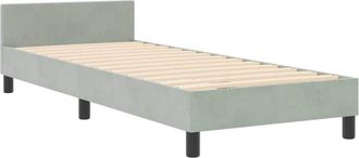 vidaXL Bed Frame with Headboard Light grey 80 x 200 cm Velvet Vidaxl