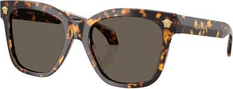 Versace Oversized vierkante zonnebril - unisex - Zonnebrillen - Bruin - 55 MM - Accessoires