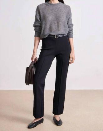 Apiece Apart Straight Pull On Zip Hem Pants In Black