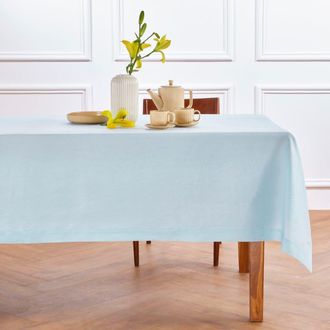 Solino Home Linen Tablecloth for Dining Table, Holiday and Everyday Table Decor - Fete in Ice Water at Nordstrom, Size X-Small