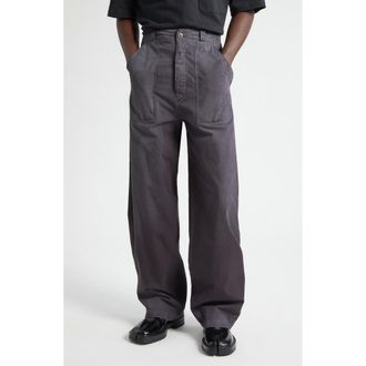 Maison Margiela Straight Leg Cotton Pants in Washed Black at Nordstrom, Size 32