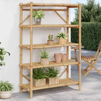 Berkfield Home 5-Layer Shelf 100x40x150 cm Bamboo in Brown | Size: 100 x 40 x 150 cm