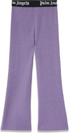 Palm Angels Lurex-Rib Flare Trousers - Purple