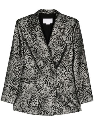 Genny animalier double-breasted blazer - Silver