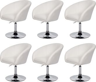 Hhg [nunca Usado] Lote De 6 Sillas De Comedor Hhg-247, Silla De Cocina Silla Giratoria Silla De Sal&oacute;n, Giratoria Regulable En Altura, Imitaci&oacute;n De Cuero B