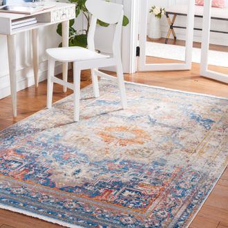 Safavieh Vintage Persian Machine Made Area Rug, Blue / Multi Traditional Style Easy Care