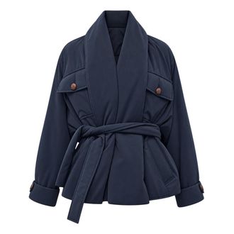 Tela Gewatteerd Jack - Dames - Jassen - Blauw - Maat: XS Leer