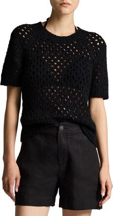 Vince Honeycomb Linen-Blend Boxy T-Shirt