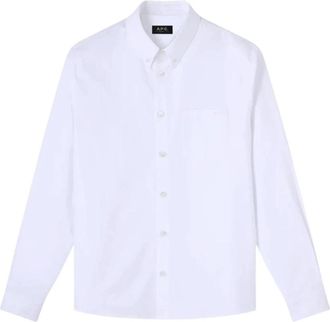 A.P.C. Casual Shirts - Heren - Zakelijke Overhemden - Wit - L - Overhemden