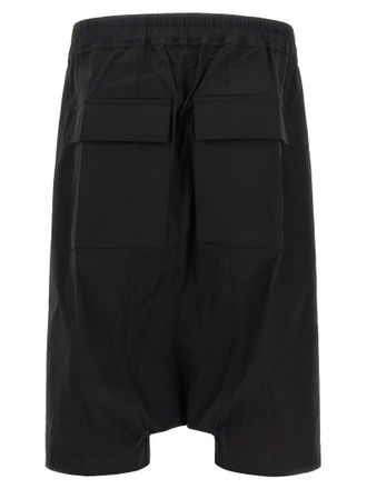 Rick Owens Mens Black Cotton Bermuda Shorts