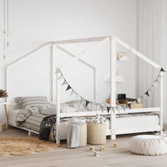 vidaXL Vidaxl - Estructura De Cama Para Ni&ntilde;os Madera Pino Blanco 2x(90x200) Cm