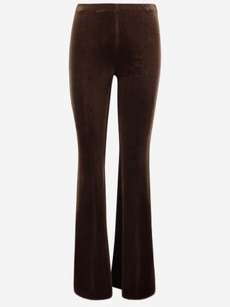 F.it stretch fluwelen broek met uitlopende pijpen