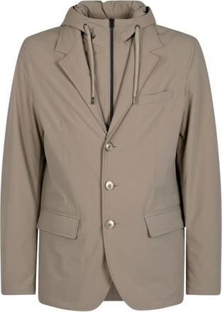 Herno Jassen, Heren, Beige, XL, Nylon, Resort Blazer