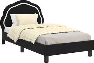 vidaXL Cama Para Ni&ntilde;os Con Cabecero Negro 80 X 160 Cm Terciopelo Vidaxl