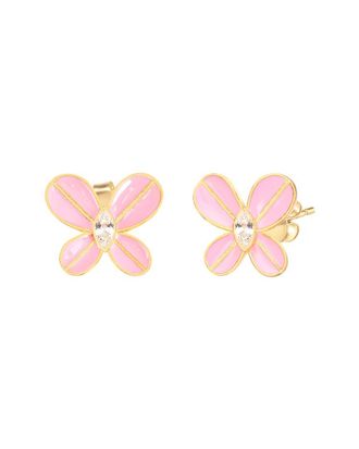 Gabi Rielle 14K Over Silver Cz Butterfly Earrings