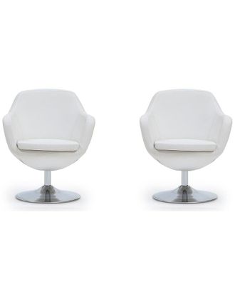 Manhattan Comfort Set Of 2 Caisson Swivel Accent Chairs