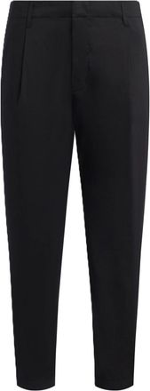 Dondup Black Tailored Slim Zipper Detail Cropped Pants