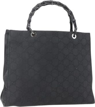 Gucci Pre-owned Handbags, female, Black, Size: ONE SIZE Pre-owned Canvas Handbag