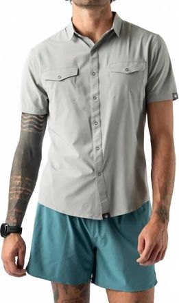 Rabbit Mens High Country Short Sleeve Snap Shirt In Sharkskin/grey
