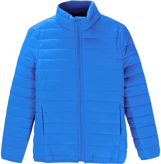 Generic Sky Blue Womens Puffer Jackets Winter Warm Quilted Jackets Stand Collar Zip Up Short Coat Lightweight Padded Water-Resistant Soft Coats Solid Color Ba