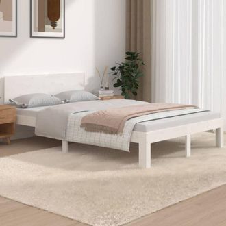 vidaXL Giroletto Bianco in Legno Massello 120x190 cm Small Double - Vidaxl