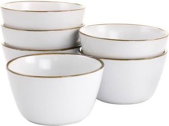 Elama Arthur 6 Piece Stoneware Bowl Set in White at Nordstrom