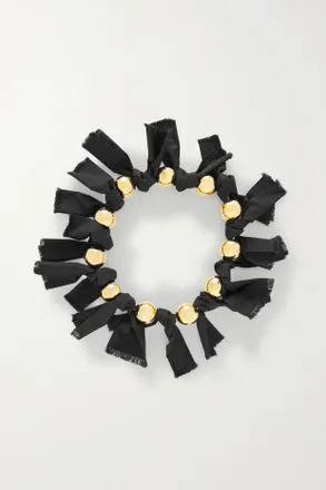 Jacquemus Collana In Metallo Dorato E Taffet&agrave; - Nero