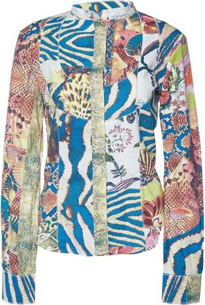 Cavalli pre-owned patchwork shirt - Blue