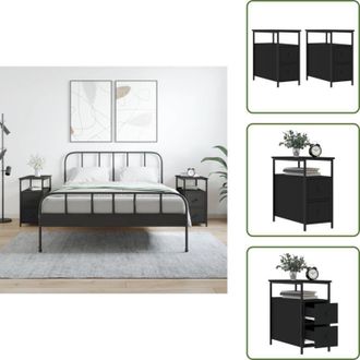 vidaXL The Living Store Comodini 2 pz Neri 30x60x60 cm in Legno Multistrato - Comodino nero