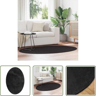 vidaXL Poliestere 100% - Tappeti per area Ovale HUARTE Nero 120 x 170 cm 100% Poliestere