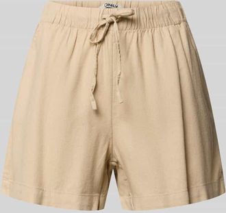 Only Relaxed Fit Bermudas aus Viskose-Leinen-Mix Modell GOA in Sand, Gr&ouml;&szlig;e XL