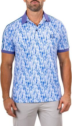 Maceoo Martyr0007 Print Golf Polo in Blue at Nordstrom, Size 5