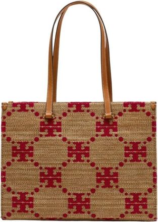 Tory Burch Schoudertassen - Dames - Shoppers - Beige - ONE Size - Polyester - Tassen