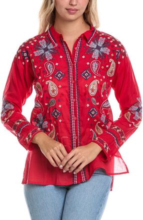 Johnny Was Slim Audrey Embroidered Shirt