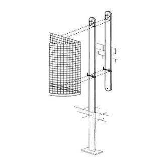 OEM Soporte De Hierro H.1400mm P. Ej. Con Cerradura Y Llave Para Papelera 27l