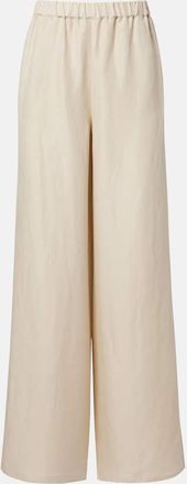 Max Mara Oro linen and silk wide-leg pants