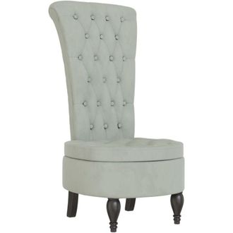 vidaXL Sedia Schienale Alto Design con Bottoni Velluto Grigio Chiaro - Vidaxl