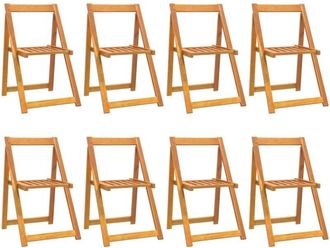 vidaXL Folding Garden Chairs 8 pcs Solid Wood Acacia vidaXL