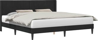 vidaXL Estructura De Cama Con Cabecera Negro 180 X 200 Cm Terciopelo Vidaxl