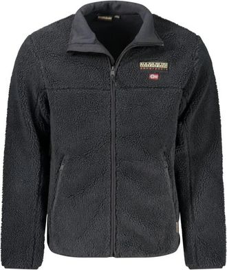 Napapijri Zwarte Polyester Jas - Heren - Fleece jassen - Zwart - S - Polyester - Fitness