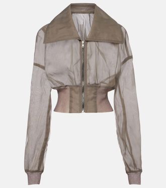 Rick Owens Dracucollar tulle and organza bomber jacket