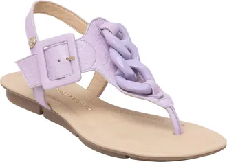 Bottero Women Couro Chain Link T-Strap Sandal In Lilac
