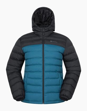 Mountain Warehouse Mens Mountain Warehouse Mens Seasons II Camo Padded Jacket - Blue - Size: 42/Regular