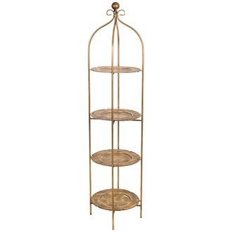 Wanderlust Deco Estanter&iacute;a De Metal Dorada 43x43x186 Cm
