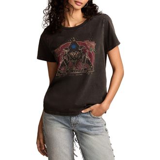 Lucky Brand Singing Skeletons Studded Graphic T-Shirt in Jet Black at Nordstrom, Size X-Large